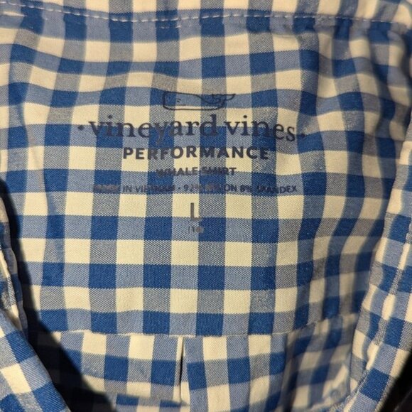 Vineyard Vines Performance Long Sleeve Navy Collared Button Up Down Shirt Top L - Picture 8 of 8